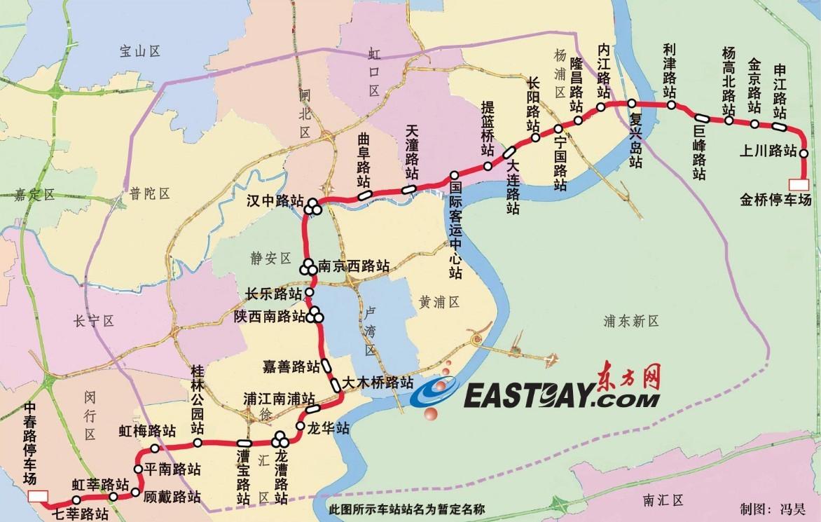 上海地铁最新线路图揭示城市新面貌